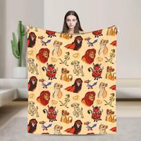 Simba Liūtas Karalius Antklodės Užvalkalas Anime Flanelės Mesti Antklodės Lovos Patalynė Sofos Nešiojami Minkšti Šilti Lovatiesės 75x90cm