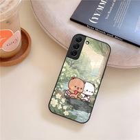 BUBU DUDU Cartoon Phone Case Glass For Samsung Galaxy S26 S25 S21 S22 S24 S23 S20 Ultra Fe Plus A16 A24 A55 A53 Coque Galaxy S24 gray
