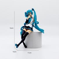 1 Piece Anime Hatsune Miku Action Figure Model Gifts Collectible Figurines for Kids 18-21cm 18-21CM gray