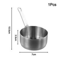 100ML Sauce Pan Mini Sauce Pan Bottom Diameter 7cm, 6cm, 5.5cm Hanging Hole High Temperature Resistance Long Handle brown