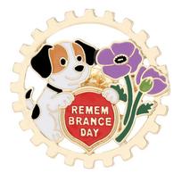 4 Styles Funny Dog And Poppy Design Lest We Forget Enamel Brooches Remembrance Day Animal Golden Pins Veterans Badge