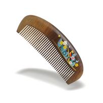 Mandarin Duck Solid Wood Nanmu Comb: Lacquer Art Painted, Creative Gift, Daily Essential brown