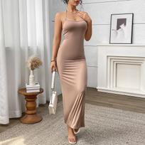 Sexy and alluring dress, slim-fitting and figure-flattering, peach-butt camisole dress, high-end women's summer long dress XL ruda