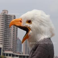 Bestseleris pliušinis erelis Cosplay kaukė, nagų pirštinės, tiesioginės transliacijos vakarėlio kostiumas, latekso galvos apdangalas Open-mouthed eagle gray