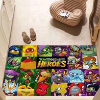 P-Plants-vs-Zombie Cartoon Bathroom Mat Anti-slip Absorb Water Long Strip Cushion Bedroon Mat Hotel Decor Mat 40cm x 60cm