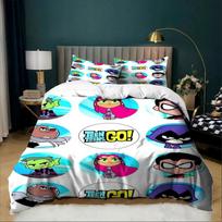 Cartoon 3D Digital printing Teen Titans Go Duvet Cover Set Bedding Set For Kids Adults Single Double Large Sizes Bedroom Decor 155x200cm