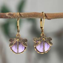 Women Natural Charm Multi-Gemstone Rainbow Moonstone & Peridot & Amethyst & Turquoise Pendant Earrings Vintage Jewelry gray