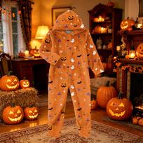 Kids Halloween Flannel Pajama Set - Printed Loungewear for Toddlers Boys Girls 150 geltona