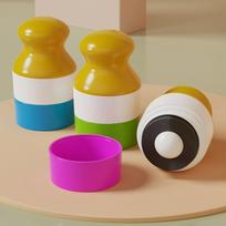 Portable Sunscreen Applicator Suncream & Lotion Sponge Roller Applicator Refillable Travel Dispenser Bottle yellow