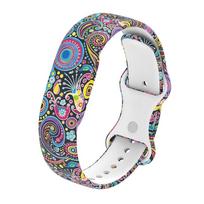 Silicone Fitness Tracker Strap Printed Replacement Wristband for Google Fitbit Air for Men Women F black