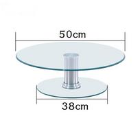 Double Layer Double Tier Lazy Susan Raised Design Round Table Tempered Glass Turntable Durable Decorative white