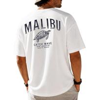 Mens Malibu Turtle Graphic T Shirt Beach Surf Vacation Tee XXXXL balta