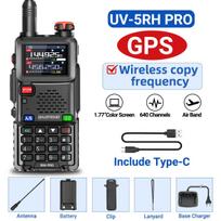 Baofeng UV-5RH PRO GPS Walkie Talkie Long Range Multi Band Wirless Copy Frequency NOAA Type-c Portable Tow Way Radio For Hunting EURO