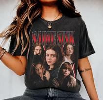 Sadie Sink Jean Grey Vintažiniai 90-ųjų Bootleg Stiliaus Marškinėliai Trumpomis Rankovėmis Vasarai Unisex Visų Sezonų 100 brown