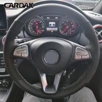 CARDAK Car Steering Wheel Cover Red Marker Black Suede For Mercedes-Benz C180 C200 W205 C300 B200 Style A gray