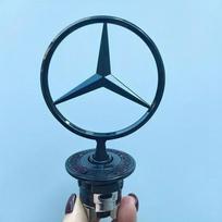 Variklio dangčio stovas Logotipas Žvaigždės ženklelis Priekinis variklio dangtis Automobilio emblema Mercedes Benz W163 W204 W212 W210 W220 W24 C200 C200l Chromas Juoda Auksinė stand star blue