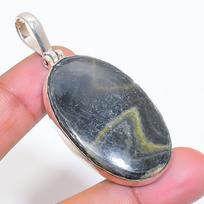 Natūralus bitės gintaro 925 svarų sterlingų sidabro papuošalo pakabukas 2,44  ZS-183 gray