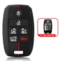 Silikoninis automobilio pultelio dangtelis KIA Rio Rio5 Sportage Ceed K3 KX3 K4 K5 Sedona Grand Carnival Snugly Sorento 6-Button black