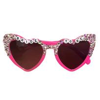 Wedding Party Bachelor Sunglasses Bride To Be Heart Shape Frame Girls Hangings Nose Glasses Rock Sunglasses Woman D black