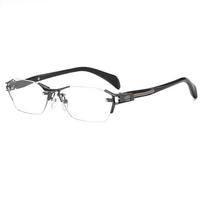Frameless Men Business Eye Protection Hyperopia Glasses Latest Optical Vision Prescription Lens Glasses Stylish Luxury Far Sight Goggle 3.5 black
