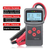 Efficientt-Micro-200 Pro Car Motorcycle Battery Tester 12/24V Multi-Language Digital Battery System Analyzer Black B black