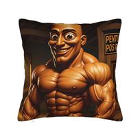 Pillow Cover Tung Tung Sahur Fire Ring Funny Meme Fashion Pillow Case For Couch Sofa Bedroom Pillowcases Short plush 18*18(CM)-1Pcs