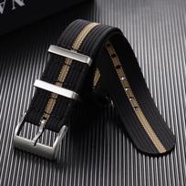 20mm 22mm Ribbed Nylon Watch Strap for Omega for Seiko Military Woven Nylon Watchband Black Green Men's Outdoor Sports Wristband 22mm gray