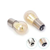 1x Tea Brown Glass P21w Led 1157 1156 Super Bright Car Light Bulb Ba15s Bay15d Sinal Lamp 12V 24V Drop Shipping Supported 1157 BAY15D P21/5W balta