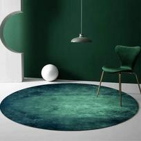 Round Creative Fruit Slice Pattern Rug Cucumber Papaya Print Decorative Non-Slip Carpet for Living Room Kids Room Leisure Area Diameter 60cm black