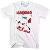 SCORPIONS band LOVE AT FIRST STING 1 SIded  Cotton T Shirt Full Size S5XL Unisex T-Shirt M white