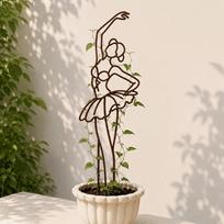 Iron Plant Fixed Frame Hollow Out Plant Climbing Trellis  Potted Vines Flowers Style D gray