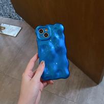 Solid color bubble case for iPhone16Pro max mobile phone case Apple 17 new 14/13 electroplating advanced sense 14 (without packaging) blue