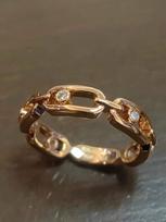 High-End Fashionable Pave Diamond Ring - Light Luxury with Exquisite Craftsmanship Size 9 brown