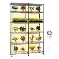 VEVOR Plant Shelf with Grow Light, 6-Tier Double-Row Plant Stand, 180cm Tall Indoor Plants Display Rack with Wheels & Timer 51 x 4.5 x 2.4 cm