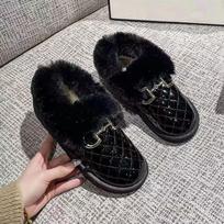 Winter Plus Velvet Low-tube Leather Waterproof Non-slip Snow Boots, One-step Fashion Outer Wear Women's Cotton Shoes 36 juoda