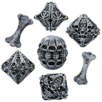 DND 7-Piece Skull Resin Polyhedral Dice Set for Creative Dungeons & Dragons