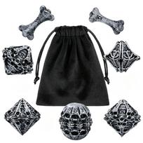 DND 7-Piece Skull Resin Polyhedral Dice Set for Creative Dungeons & Dragons