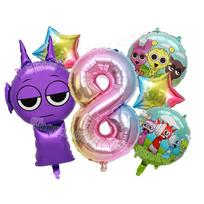Sprunki Cute Balloons Kids New Digit 1-10 Party Decoration Boys Girls Birthday Baby Shower Gender Reveal Ballons Children Gift pink