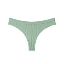 Women's Seamless Low Sexy Thong Panties for Sports and Daily Wear L šviesiai žalios spalvos