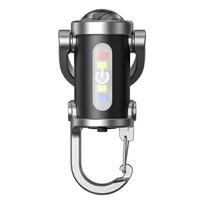 COB LED Mini Raktų Pakabuko Žibintuvėlis USB Įkraunamas Nešiojamas Žibintuvėlis Raktų Pakabuko Lemputė Kempingui Kišeninis Žibintuvėlis Lauko Kempingui Žvejybai Vaikščiojimui 1PC black