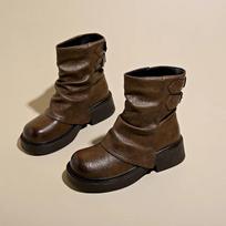 Nauji žiemos elastiniai batai su plokščiu kulnu, vidutinio ilgio, platforminiai, madingi, patogūs batai, Botas De Outdoor Ankle Boots moterims 35 black