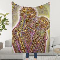 Blanket Throw Super Psychedelic Cosy Plush Living Trippy Room Sofa Couch Alex Childish Birthday Grey Gifts 30x40in beige