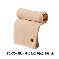 Wearable USB Electric Heated Blanket 3 Heating Levels USB Heated Blanket Shawl Portable Body Warmer Blanket for Home Office chaki