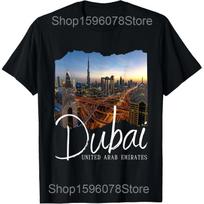 Funny Retro Dubai Souvenir T Shirts Men Women Pure Cotton Humor Streetwear Tee Shirt Short Sleeve Unisex Loose Clothing 4XL gray