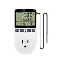 LCD Digital Thermostat Timer Socket EU/US/FR/UK/AU Temperature Controller Outlet with Timer Switch Cooling Heating Sensor NO backlit US black