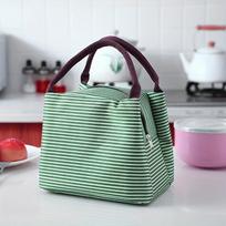 Insulated Oxford Cloth Striped Lunch and Picnic Bag - Large, Waterproof, B Style Ice Bag tamsiai mėlyna