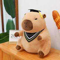 Internet celebrity graduation doctorate capybara plush toy doll graduation ceremony doll Dr. Baba Kapibara 30cm beige
