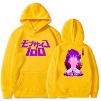 Manga Mob Psycho 100 Kageyama Shigeo Anime Hoodies Men Punk Gothic Cartoon Streetwear Autumn Long Sleeve Women Warm Sweatshirts S yellow