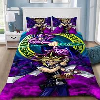 Duvet Cover Yu-Gi-Oh Pharaoh Atem Pillowcase Bedding Set Adult Boy Girl Bedroom Decoration Single Double Size AU Single 140*210cm/55x83in 3pcs gray