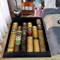 Perdomo Cigar Label Pattern suitable as a non-slip mat for the living room or bedroom sofa 60x90cm( 23x35in ) black